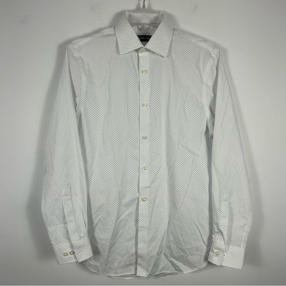 ❤️ Michael Kors Men's slim White Patterned Shirt M - Picture 2 of 9
